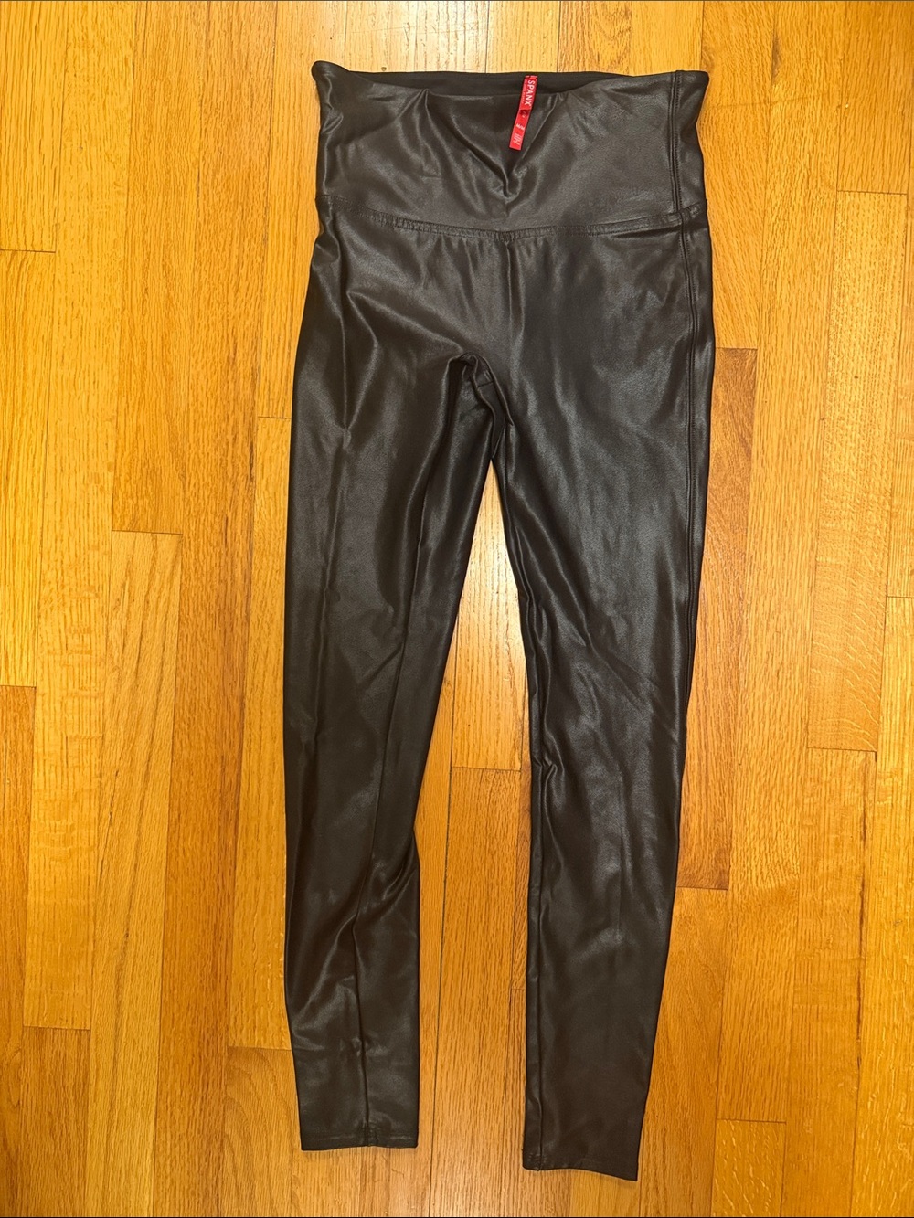 SPANX Faux Leather High-Waist Leggings in Black